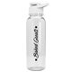 aerial view a clear bottle & white lid the outdoorsman - 24 oz tritan(tm) bottle with drink thru lid, image 1 of 2