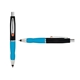 a black cap & orange clip & light blue grip turner ballpoint pen / stylus
