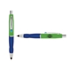 a light green cap & light blue clip & navy grip turner ballpoint pen / stylus