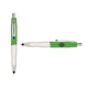 a light green cap & navy clip & white grip turner ballpoint pen / stylus
