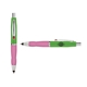 a light green cap & red clip & pink grip turner ballpoint pen / stylus