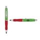 a light green cap & pink clip & red grip turner ballpoint pen / stylus
