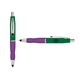 a green cap & black clip & purple grip turner ballpoint pen / stylus
