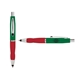 a green cap & black clip & red grip turner ballpoint pen / stylus