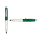 a green cap & black clip & white grip turner ballpoint pen / stylus