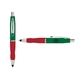 a green cap & navy clip & red grip turner ballpoint pen / stylus
