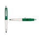 a green cap & navy clip & white grip turner ballpoint pen / stylus