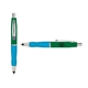a green cap & purple clip & light blue grip turner ballpoint pen / stylus