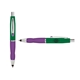 a green cap & purple clip & purple grip turner ballpoint pen / stylus
