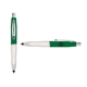 a green cap & purple clip & white grip turner ballpoint pen / stylus