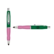 a green cap & purple clip & pink grip turner ballpoint pen / stylus