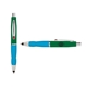 a green cap & red clip & light blue grip turner ballpoint pen / stylus