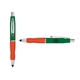 a green cap & red clip & orange grip turner ballpoint pen / stylus