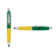 a green cap & red clip & yellow grip turner ballpoint pen / stylus