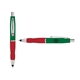 a green cap & pink clip & red grip turner ballpoint pen / stylus