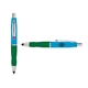 a light blue cap & purple clip & green grip turner ballpoint pen / stylus
