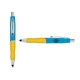 a light blue cap & purple clip & yellow grip turner ballpoint pen / stylus