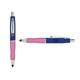 a navy cap & red clip & pink grip turner ballpoint pen / stylus