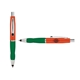 a orange cap & black clip & green grip turner ballpoint pen / stylus