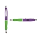 a purple cap & black clip & light green grip turner ballpoint pen / stylus