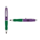 a purple cap & black clip & green grip turner ballpoint pen / stylus