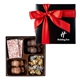 aerial view a black 4 delight gift box - holiday confections, image 1 of 4