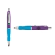 a purple cap & green clip & light blue grip turner ballpoint pen / stylus