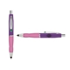 a purple cap & green clip & pink grip turner ballpoint pen / stylus