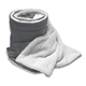a grey oversized micro soft touch sherpa blanket