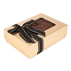 aerial view a gold large chocolate box with truffles, image 1 of 3