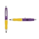 a purple cap & purple clip & yellow grip turner ballpoint pen / stylus