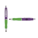 a purple cap & white clip & light green grip turner ballpoint pen / stylus