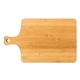 aerial view a natural bamboo charcuterie board with handle, image 1 of 5