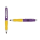 a purple cap & white clip & yellow grip turner ballpoint pen / stylus
