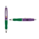a purple cap & yellow clip & green grip turner ballpoint pen / stylus