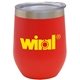 a red 12 oz custom vacuum wine cup