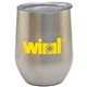 a silver 12 oz custom vacuum wine cup