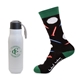 a matte white less work, more golf bottle gift set