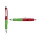 a red cap & black clip & light green grip turner ballpoint pen / stylus