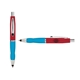 a red cap & black clip & light blue grip turner ballpoint pen / stylus