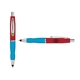 a red cap & light green clip & light blue grip turner ballpoint pen / stylus
