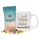 a white mug set with jelly belly in compostable digibag