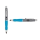 a silver cap & black clip & light blue grip turner ballpoint pen / stylus