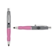 a silver cap & black clip & pink grip turner ballpoint pen / stylus