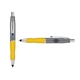 a silver cap & navy clip & yellow grip turner ballpoint pen / stylus