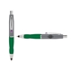 a silver cap & purple clip & green grip turner ballpoint pen / stylus