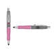 a silver cap & red clip & pink grip turner ballpoint pen / stylus