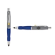 a silver cap & yellow clip & navy grip turner ballpoint pen / stylus