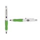 a white cap & black clip & light green grip turner ballpoint pen / stylus