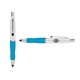 a white cap & black clip & light blue grip turner ballpoint pen / stylus